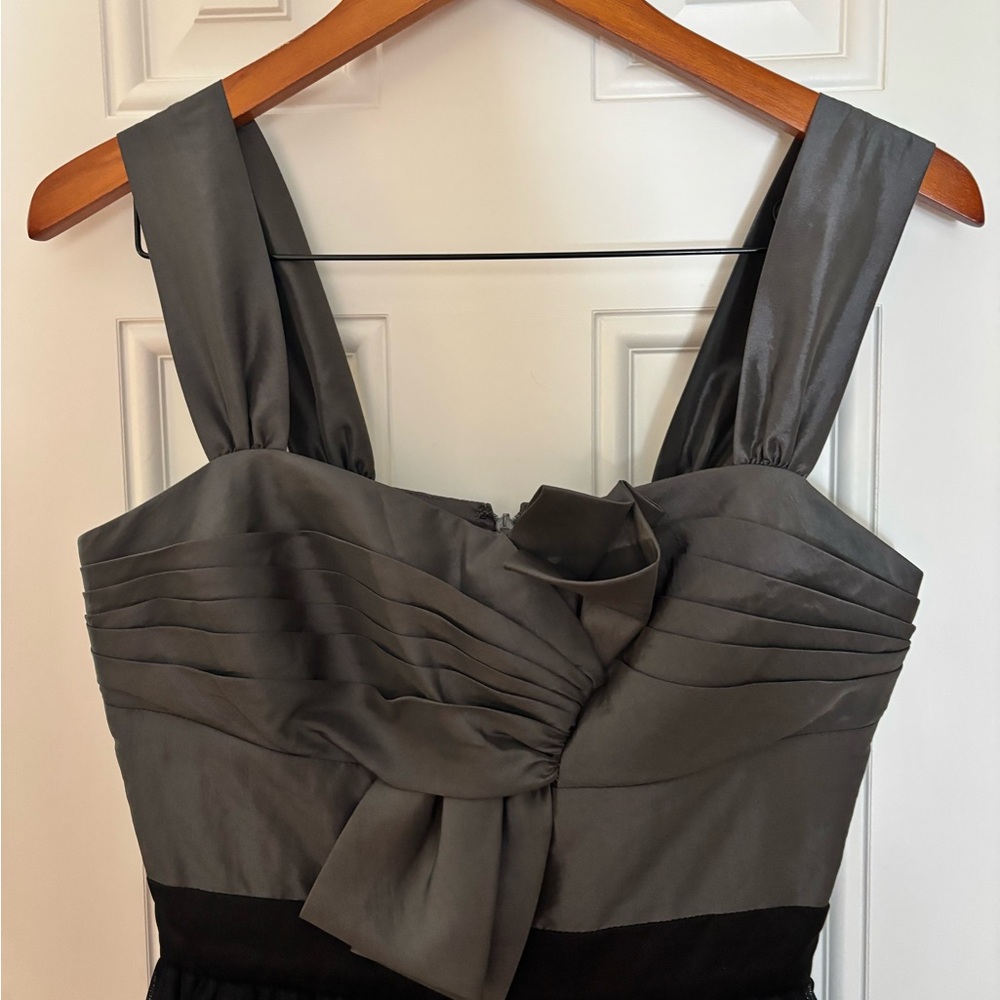 Max and Cleo Women’s Dress | Size 4 Silver Gray Tulle Skirt Black - Picture 2 of 5